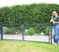 Mobile Preview: Modernes Gartentor in anthrazit mit Gitterfüllung