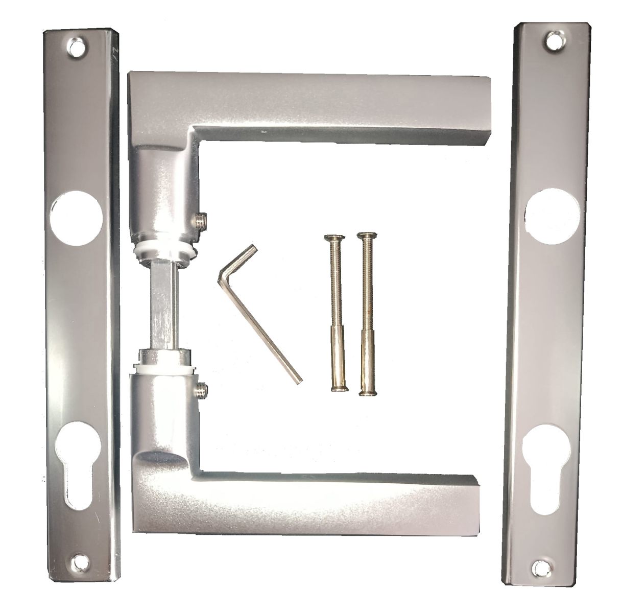 Drücker / Klinken Set inkl. Langschilder Aluminium