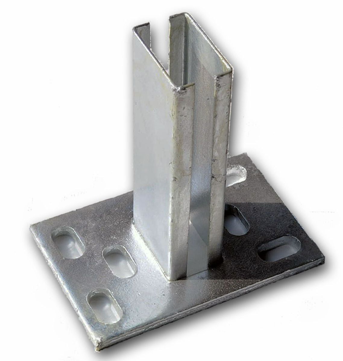 Fußplatten Bodenplatten für Doppelstabpfosten 60x40 mm