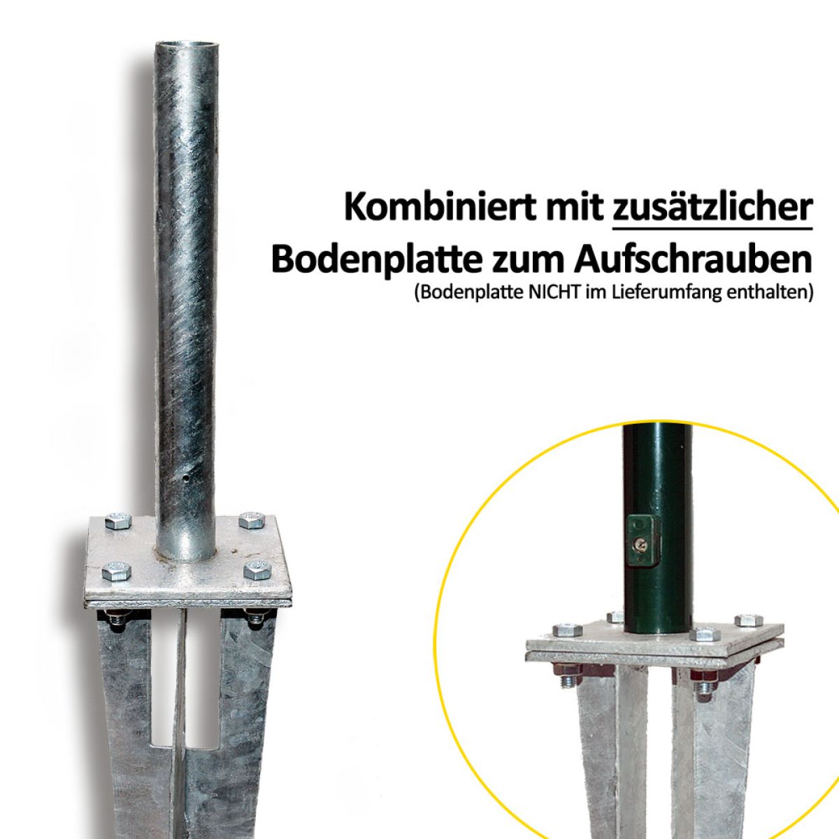 Bodenplatte zum Einschlagen