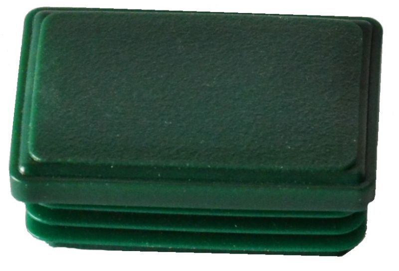 25 x Pfostenkappe - Grün - 60x40 mm - Endkappen, Rohrkappen, Verschlußkappen, Doppelstabpfosten, Metalzaunkappen, Lamellenstopfen für Rechteckrohre, Rohrstopfen Rechteckig