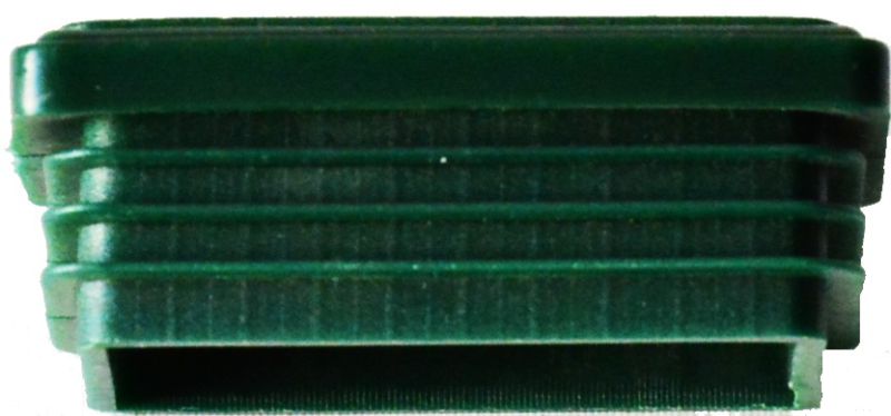 25 x Pfostenkappe - Grün - 60x40 mm - Endkappen, Rohrkappen, Verschlußkappen, Doppelstabpfosten, Metalzaunkappen, Lamellenstopfen für Rechteckrohre, Rohrstopfen Rechteckig