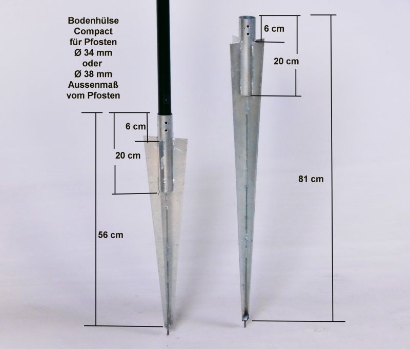 Pfostenhülse zur Zaunmontage ohne Beton