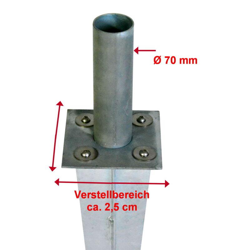 Justierbare Einschlaghülse für Torpfosten Ø 76 mm