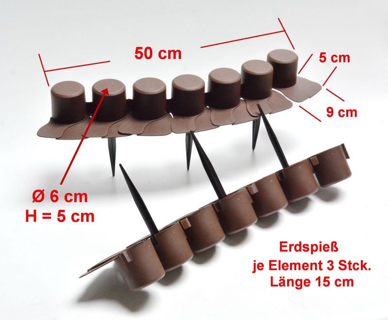 Rasenkante Beetabtrennung braun 2 Meter