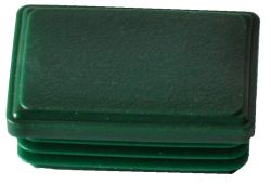 25 x Pfostenkappe - Grün - 60x40 mm - Endkappen, Rohrkappen, Verschlußkappen, Doppelstabpfosten, Metalzaunkappen, Lamellenstopfen für Rechteckrohre, Rohrstopfen Rechteckig