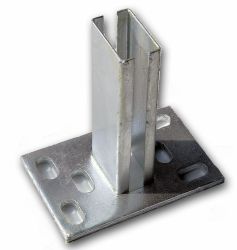 Fußplatten Bodenplatten für Doppelstabpfosten 60x40 mm