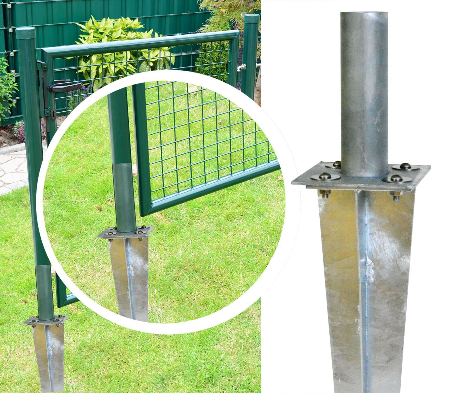 Recyclingpfosten Grau 60x1500 mm Kunststoffpfosten Zaunpfosten Pfahl Draht NEU